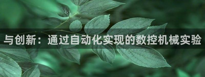 天辰平台娱乐：与创新：通过自动化实现的数控机械实验